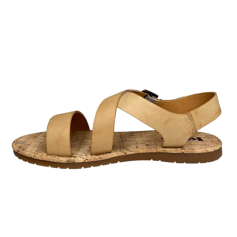 Korks Justicia Women's Strappy Flat Sandals‎ Size 7 Natural Beige Casual Shoes - Picture 3 of 13